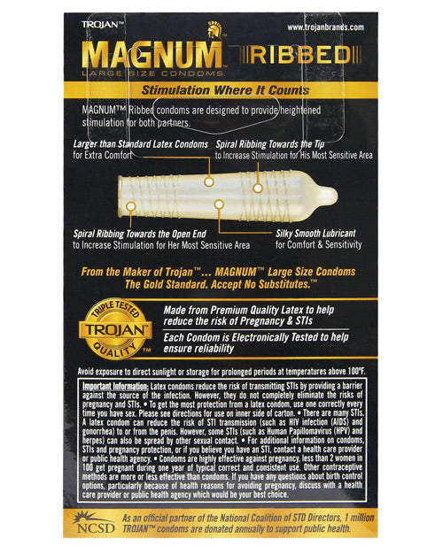 Load image into Gallery viewer, Trojan Magnum Ribbed Condoms
