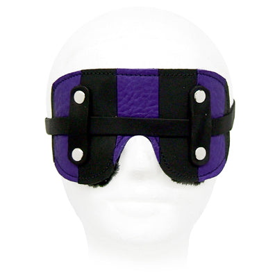 Load image into Gallery viewer, Striped Leather Fleece Lined Blindfold
