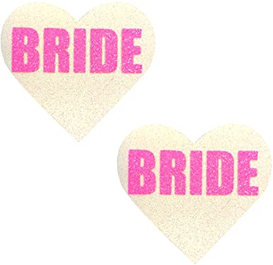 Bride UV  Glitter Heart Pasties