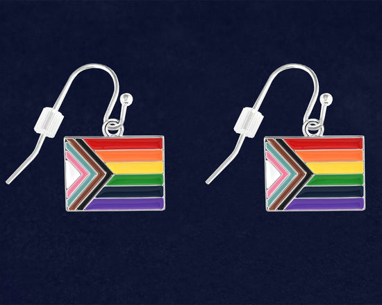 Load image into Gallery viewer, &amp;quot;Progress Pride&amp;quot; Flag Earrings
