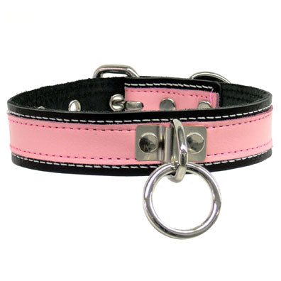Combination Leather Collar With Ring