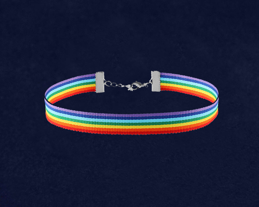 Rainbow Striped Choker Necklace