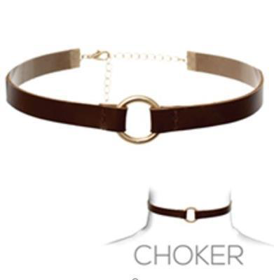 Load image into Gallery viewer, Leather Choker With Ring
