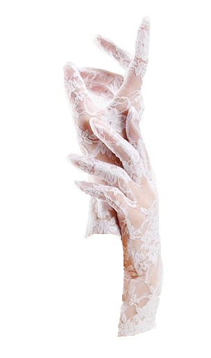 Load image into Gallery viewer, Wrist Length White Lace Gloves
