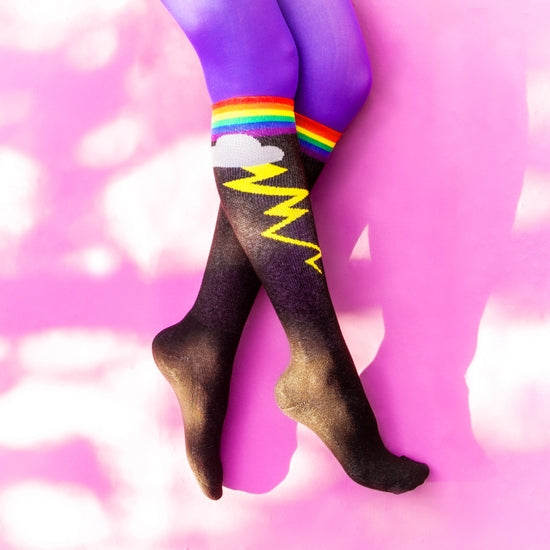 Rainbow Storm - Knee Socks