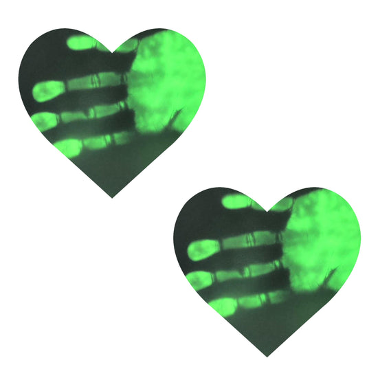 Temperature Reactive Black to Neon Heart Nipple Cover Pasties