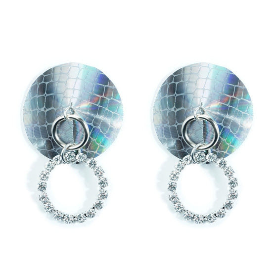 Load image into Gallery viewer, Pull Me Closer Holographic Ring Reusable Silicone Nipple Cover Pasties
