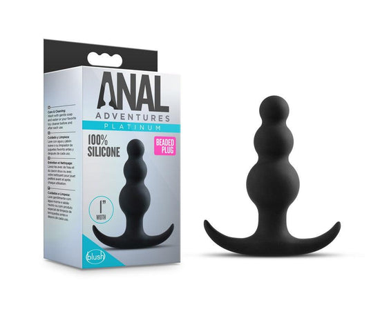 Anal Adventures Platinum Beaded Silicone Butt Plug